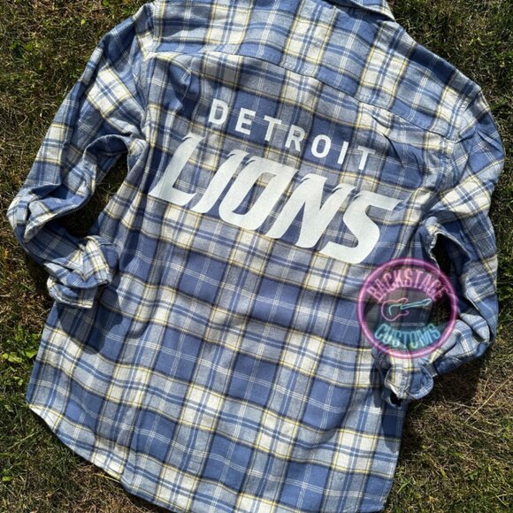 Backstage Customs Tops - 🦁 Detroit Lions Shimmer Flannel